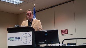Adrian Hutber of Exercise is Medicine (EIM) addresses ACSM members at the USMST/EIM Launch Event
