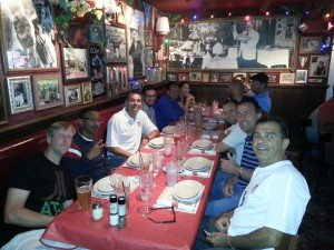 USMST bonds at the team dinner